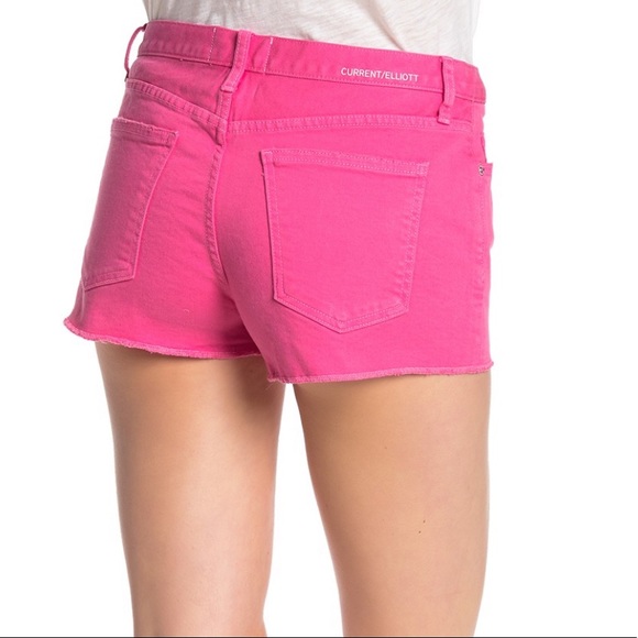 Current/Elliot cutoff frayed denim pink shorts - Picture 2 of 6